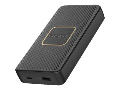 OtterBox - Wireless power bank - 15000 mAh - 18 Watt - 3 A - PD 2.0, PD 3.0, Apple Fast Charge, AFC, Huawei Fast Charge, PE 1.1+, PE 2.0+, SFCP - 2 output connectors (24 pin USB-C, USB) - black