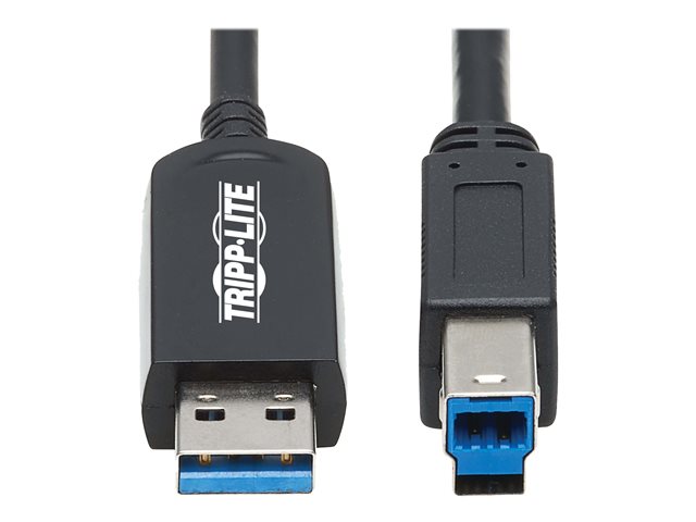 Eaton Tripp Lite Series USB 3.2 Gen 1 Plenum-Rated Fiber Active Optical Cable (AOC) - A/B M/M, Black, 20 m - USB cable - USB Type A (M) to USB Type B (M) - USB 3.2 Gen 1 - 20 m - plenum, Active Optical Cable (AOC) - black