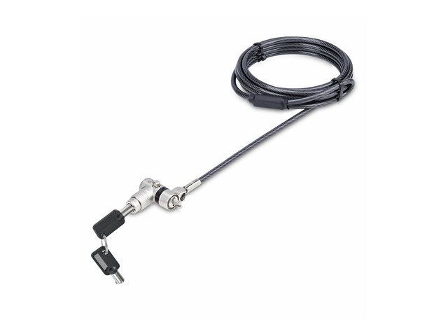 Startech 25-Pack Universal Laptop Lock 6.6ft, Keyed Alike Locking Cable, Security Cable, Compatible w/Noble Wedge/Nano/K-Slot, Anti-Theft Cut-Resistant Cable - TAA - Security cable lock - black, silver - 2 m - TAA Compliant (pack of 25)