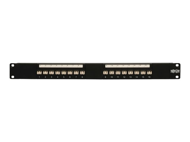 Eaton Tripp Lite Series 16-Port Fiber Patch Panel 62.5/125 or 50/125 LC/LC 1URM - Patch panel - black - 1U - 19" - 16 ports