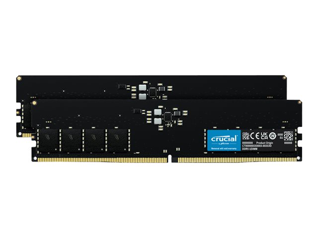 Crucial - DDR5 - kit - 32 GB: 2 x 16 GB - DIMM 288-pin - 5600 MT/s / PC5-44800 - CL46 - 1.1 V - unbuffered