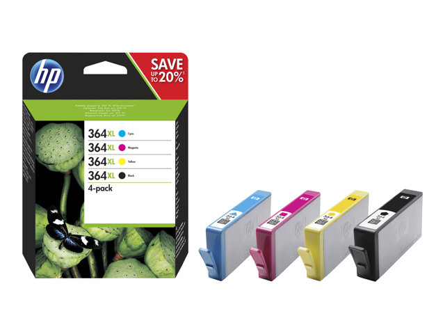 HP 364XL - 4-pack - High Yield - black, yellow, cyan, magenta - original - ink cartridge