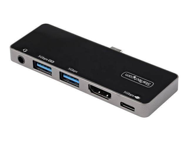 StarTech.com USB C Multiport Adapter, USB-C Mini Dock, USB-C to 4K 60Hz HDMI 2.0, With 100W Power Delivery Pass-Through Charging, 3-Port USB 3.0 Hub, Audio, USB Type-C Multiport Adapter - USB-C Travel Dock - docking station - USB-C - HDMI