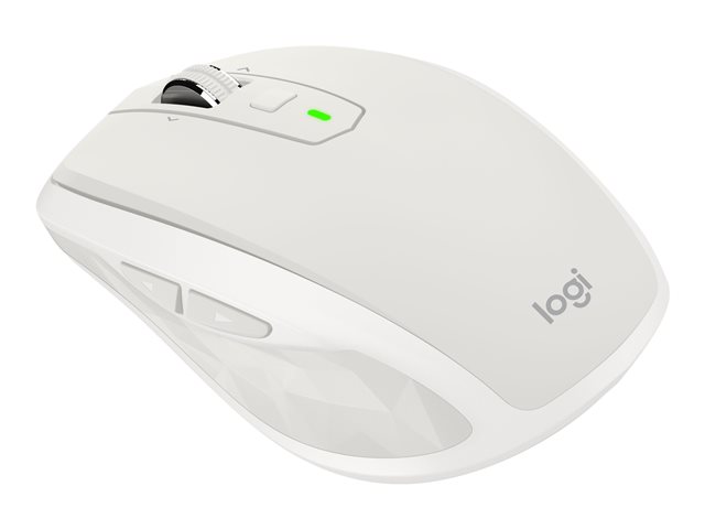 Logitech MX Anywhere 2S - Mouse - laser - 7 buttons - wireless - Bluetooth, 2.4 GHz - USB wireless receiver - light grey