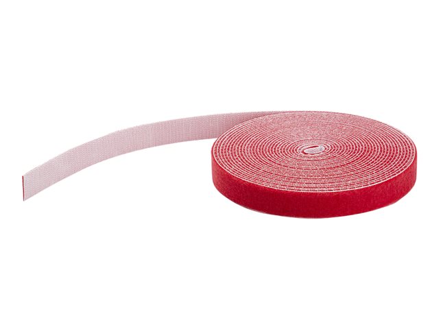Startech 100ft Hook and Loop Roll, Cut-to-Size Reusable Cable Ties, Bulk Industrial Wire Fastener Tape /Adjustable Fabric Wraps Red / Resuable Self Gripping Cable Management Straps - Adjustable Loop Ties (HKLP100RD) - Hook & loop fastener - 30.48 cm - red