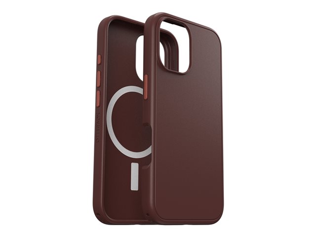 OtterBox Symmetry Series - Back cover for mobile phone - MagSafe compatibility - polycarbonate layer, thermoplastic elastomer (TPE) - brick red - for Apple iPhone 16