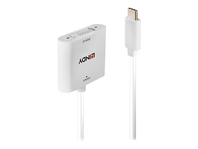Lindy - video adapter - 24 pin USB-C to DVI-D - 10 cm