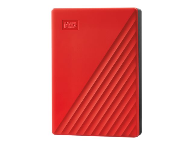 WD My Passport WDBPKJ0040BRD - Hard drive - encrypted - 4 TB - external (portable) - USB 3.2 Gen 1 - 256-bit AES - red