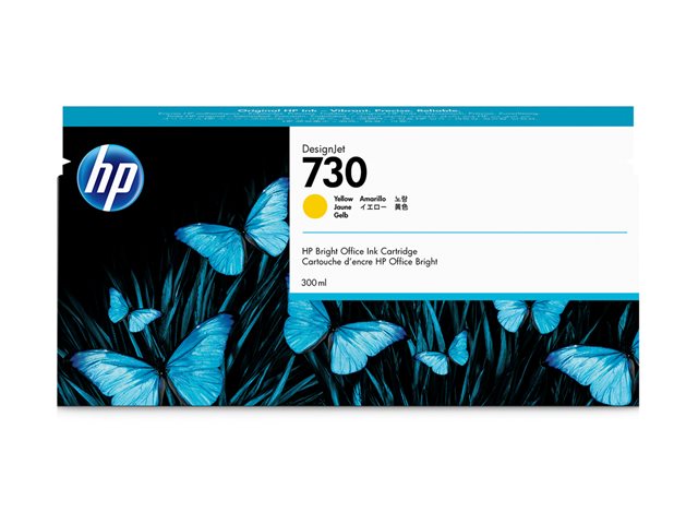 HP 730 - 300 ml - high capacity - yellow - original - DesignJet - ink cartridge - for DesignJet SD Pro MFP, T1600, T1600dr, T1700, T1700dr, T1708, T1708dr, T2600, T2600dr