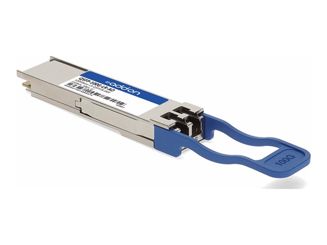 AddOn - QSFP28 transceiver module (equivalent to: Juniper Networks QSFP-100G-LR) - 100GbE - 100GBase-LR - LC single-mode - up to 10 km - 1310 nm - TAA Compliant