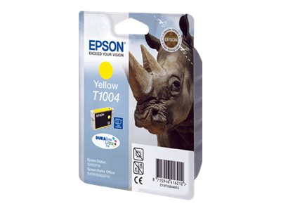 Epson Ink Cartridges, DURABrite" Ultra, T1004, Rhino, Singlepack, 1 x 11.1 ml Yellow