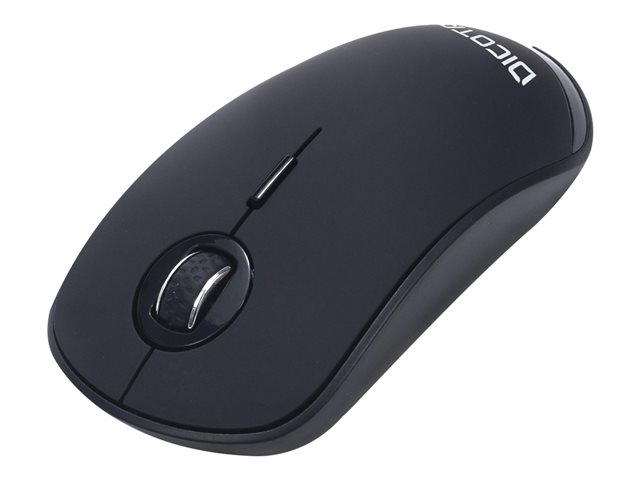 DICOTA Silent - V2 - mouse - right and left-handed - optical - 3 buttons - wireless - 2.4 GHz - USB wireless receiver - black