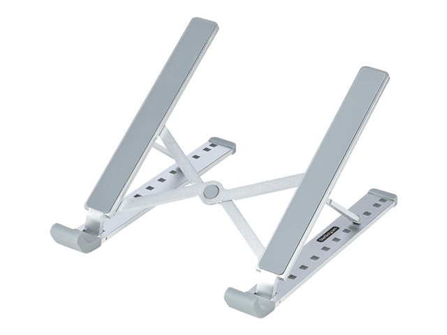StarTech.com Foldable Laptop Riser Stand, Portable Height Adjustable Ergonomic Laptop Stand, Ventilated Aluminum Frame Supports 22lb (10Kg), Tilt/Raised/Angled Laptop/Tablet Stand, Collapsible Design - notebook stand