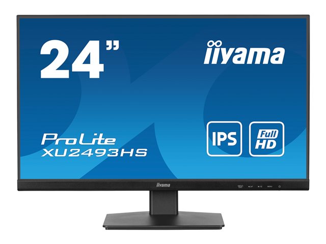 iiyama ProLite XU2493HS-B6 - LED monitor - 24" (23.8" viewable) - 1920 x 1080 Full HD (1080p) @ 100 Hz - IPS - 250 cd/m&sup2; - 1300:1 - 0.5 ms - HDMI, DisplayPort - speakers - black, matte