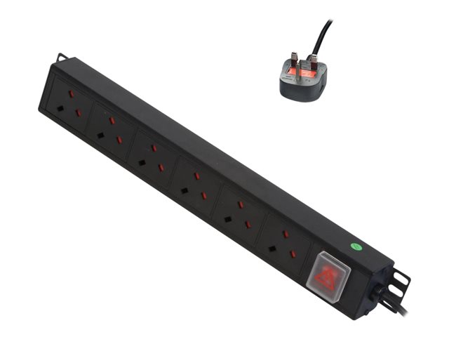 VERTICAL 6 WAY UK PLUG PDU 13A PLUG TO 6 X UK SOCKETS