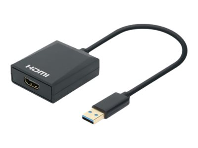 USB-A TO HDMI CABLE 1080P/60HZ- MALE/MALE 15CM BLACK POLYBAG