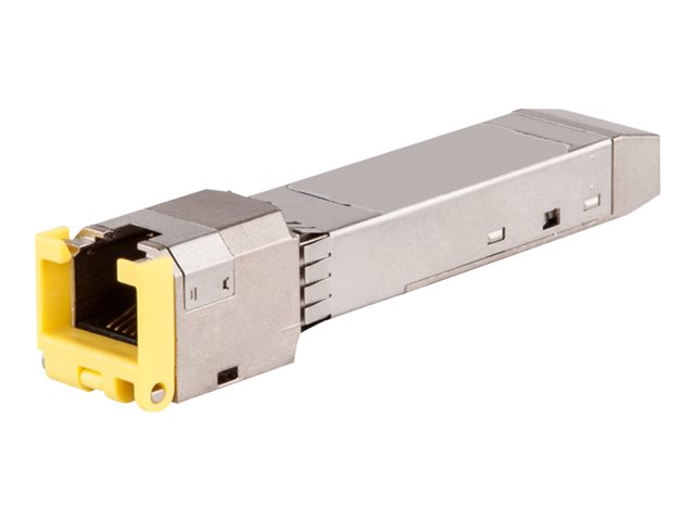 HPE Aruba Cat5e - SFP (mini-GBIC) transceiver module - 1GbE - 1000Base-T - RJ-45 - up to 100 m - TAA Compliant - for HPE Aruba 2930F 8G, 2930M 24, 2930M 40, 2930M 48, 3810M 48, 6200M 24, CX 6405 v2, 8360