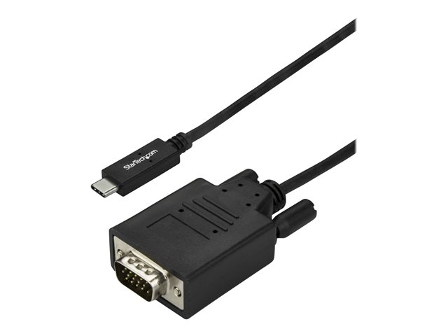 StarTech.com 10ft/3m USB C to VGA Cable, 1920x1200/1080p USB Type C to VGA Video Adapter Cable, Thunderbolt 3 Compatible, Laptop to VGA Monitor/Projector, DP Alt Mode HBR2 Cable, Black - USB-C Adapter Cable (CDP2VGA3MBNL) - external video adapter - RTD216