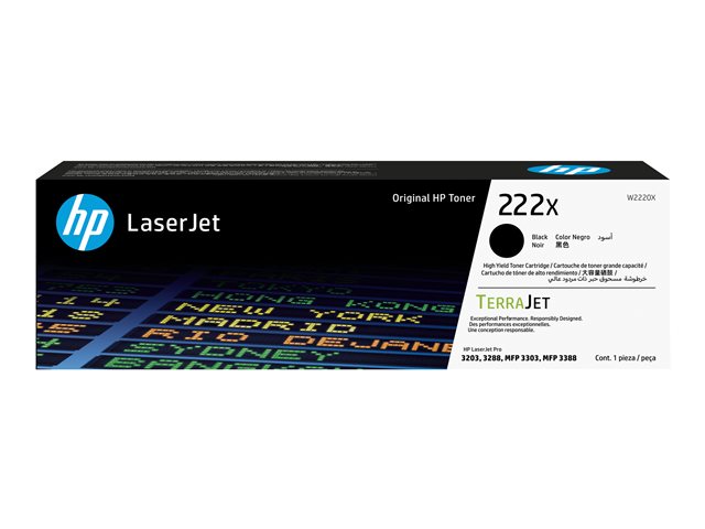 HP 222X HIGH YIELD BLACK ORIGINAL LASERJET TONER CARTRID