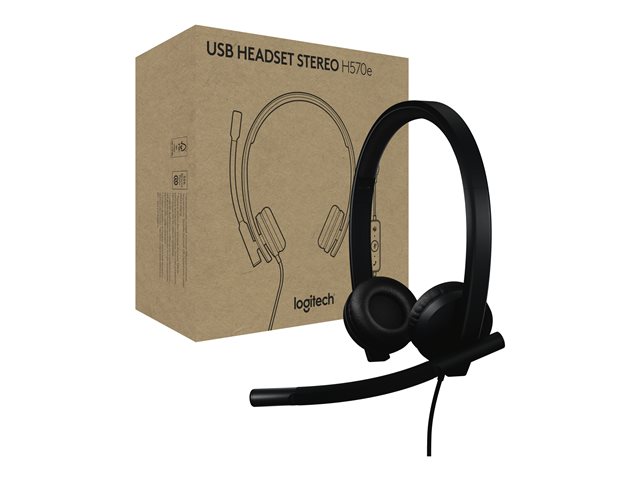 Logitech H570e - Headset - on-ear - wired - USB-A - Certified for Microsoft Teams