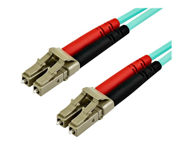 StarTech.com 15 m OM4 LC to LC Multimode Duplex Fiber Optic Patch Cable- Aqua - 50/125 - Fiber Optic Cable - 40/100Gb - LSZH (450FBLCLC15) - patch cable - 15 m - 15 m - aqua