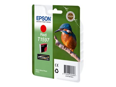 Epson Ink Cartridges, Ultrachrome Hi-Gloss2, T1597, Kingfisher, 1 x 17.0 ml Red
