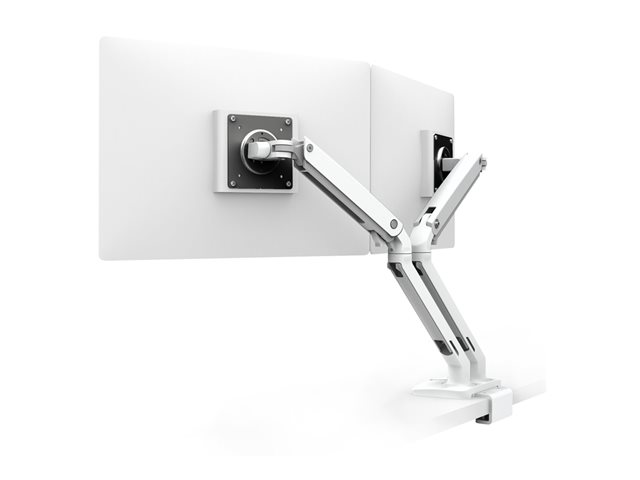 MXV  DESK DUAL MONITOR ARM WITH UNDER MOUNT CLAMP, WHITE