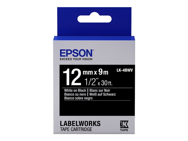 Epson LabelWorks LK-4BWV - label tape - 1 cassette(s) - Roll (1.2 cm x 9 m)