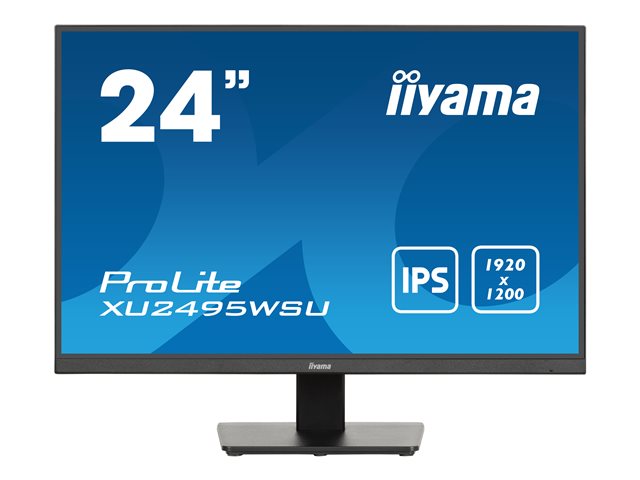 iiyama ProLite XU2495WSU-B7 - LED monitor - 24.1" - 1920 x 1200 WUXGA @ 75 Hz - IPS - 300 cd/m² - 1000:1 - 4 ms - HDMI, DisplayPort, USB-C - speakers - matte black
