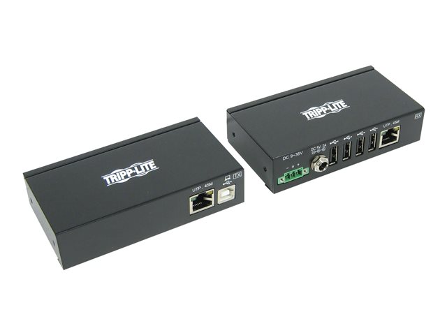 Tripp Lite USB over Cat5/6 Extender Kit 4-Port Industrial with ESD Protection - USB 2.0, 150 ft., Black, TAA - USB extender - USB, USB 2.0 - TAA Compliant