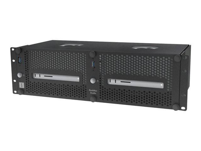 3U Enclosure to Install and Secure One or Two Mac Studio Computers in a Standard 19-inch Rack