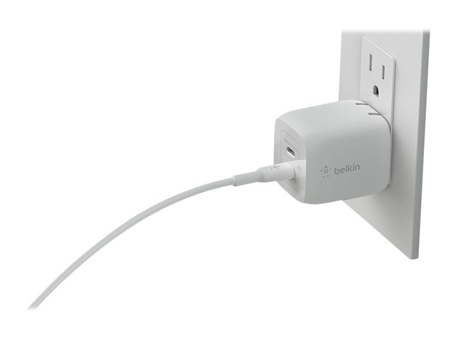 Belkin BoostCharge Pro GaN power adapter - PPS and GaN technology - 2 x USB-C - 65 Watt