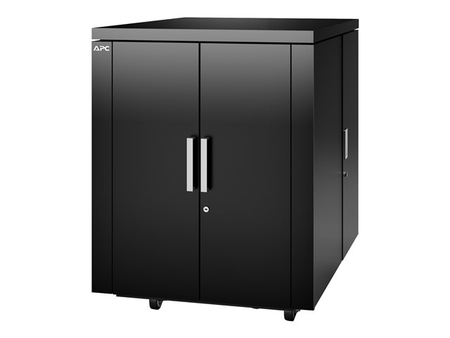 APC NetShelter CX Secure Soundproof Server Room in a Box Enclosure - Shock Packaging - Rack cabinet - with power distribution unit - black - 18U - 19"