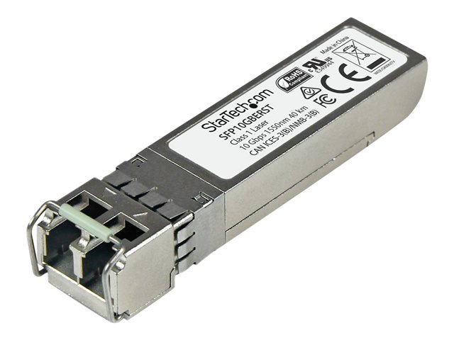 Startech MSA Uncoded Compatible SFP+ Module, 10GBASE-ER, 10GbE Single Mode (SMF) Fiber Optic Transceiver, 10GE Gigabit Ethernet SFP+, LC Connector, 40km, 1550nm, DDM, Mini GBIC Module - Lifetime Warranty (SFP10GBERST) - SFP+ transceiver module - 10GbE - 1