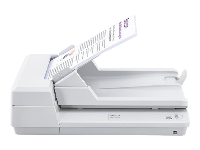 Ricoh SP-1425 SP1425 SP 1425 Document Scanner 25ppm / 50ipm duplex A4 desktop document scanner with ADF and Flatbed. Includes PaperStream IP image processing and PaperStream Capture Lite software, USB 2 cable, ABBYY Sprint for OCR and PDF creation, and 12