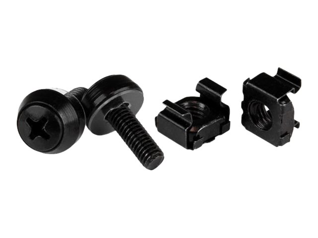 Startech M5 Cage Nuts and Screw - 12 mm Rack Screws and Cage Nuts - 50 Pack - Black - Replacement Serve Rack Screws (CABSCREWM5B) - Rack screws and nuts - black - for P/N: RACK-18U-20-WALL-OA, RACK-21U-20-WALL-OA, RACK-24U-20-WALL-OA, RK12OD2, RK3236BKF