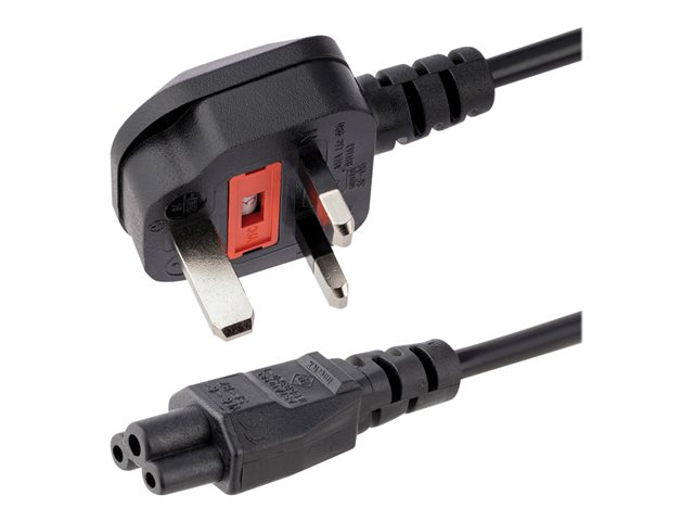 StarTech.com 6ft (2m) UK Laptop Power Cable, BS 1363 to C5 Clover Leaf, 2.5A 250V, 18AWG, Notebook/Laptop Replacement Cord, Printer Cable, UK Laptop Charger Cord, BS 1363 to IEC60320 C5 - Power Brick Cord - power cable - IEC 60320 C5 to BS 1363 - 2 m