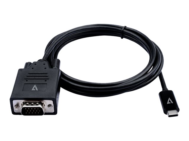 BLACK USB-C TO VGA VIDEO CABLE USB-C MALE TO VGA MALE 2M 6.6FT
