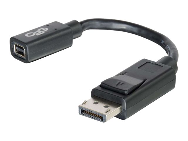 C2G 15cm DisplayPort to Mini DisplayPort Adapter Converter 4K UHD - DP Male to Mini DP Female - Black - DisplayPort cable - 15 cm