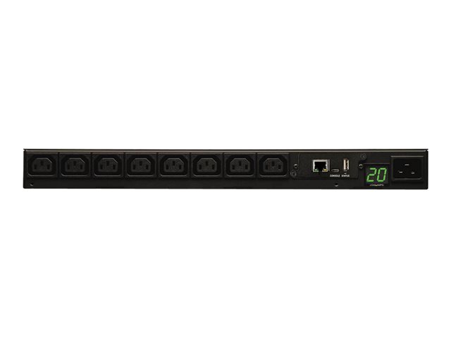 Tripp Lite PDU Monitored 208V-240V 20A C13 8 Outlet L6-20P Horizontal 1URM - horizontal rackmount - power distribution unit - 3.8 kW