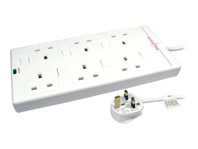 Cables Direct 6 Way Switched Surge Protected Power Block - surge protector