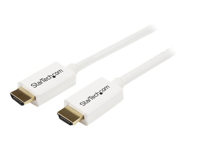 StarTech.com 2m (6 ft) White CL3 In-wall High Speed HDMI Cable - Ultra HD 4k x 2k HDMI Cable - HDMI to HDMI M/M - Audio/Video, Gold-Plated (HD3MM2MW) - HDMI cable - 2 m