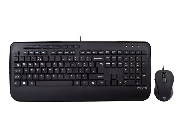 V7 CKU300UK - keyboard and mouse set - UK - black
