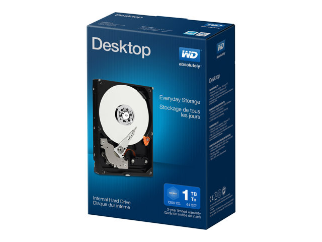 WD Desktop Everyday WDBH2D0010HNC - Hard drive - 1 TB - internal - 3.5" - SATA 6Gb/s - 7200 rpm - buffer: 64 MB