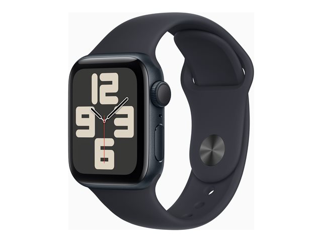 Apple Watch SE (GPS) - 2nd generation - 40 mm - midnight aluminium - smart watch with sport band - fluoroelastomer - midnight - band size: M/L - 32 GB - Wi-Fi 4, Bluetooth - 26.4 g