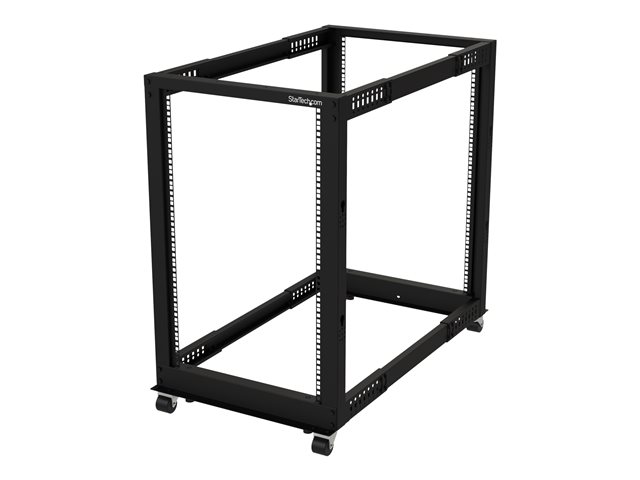 Startech 18U 19" Open Frame Server Rack, 4 Post Adjustable Depth 22-40" Mobile, Free Standing Rolling Network/Computer Equipment Data Rack, Dell PowerEdge, HP ProLiant ThinkServer - Adjustable Server Rack (4POSTRACK18U) - Rack open frame - 4-post - floor-