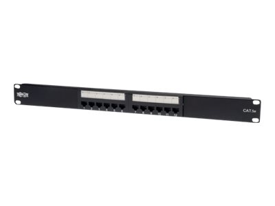 Tripp Lite 12-Port Cat5e Cat5 Rackmount Patch Panel 568B 110 Punch 1URM TAA - patch panel - 1U - 19"