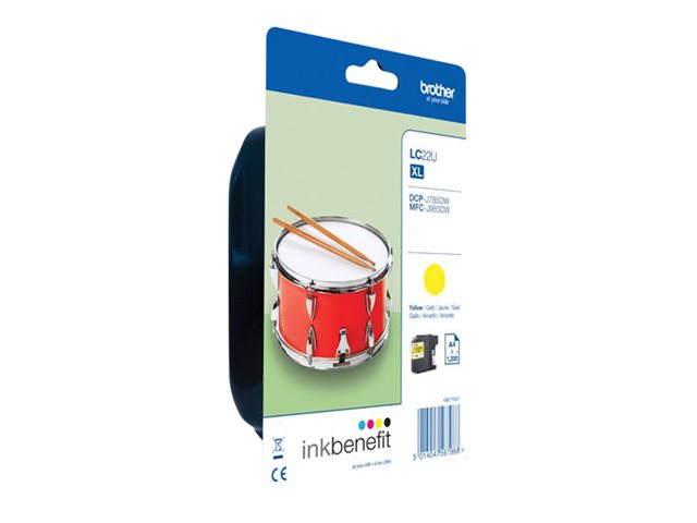 Brother LCLC22UY - XL - yellow - original - ink cartridge - for Brother DCP-J785DW, MFC-J985DW, INKvestment Work Smart MFC-J985DW, MFC-J985DW XL