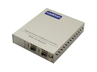 AddOn 10Gbs 1 SFP+ to 2 SFP+ Media Converter - Media converter - 10GbE - SFP+ / SFP+ - for P/N: DWDM-SFP10G-49.32-40-I-AO, DWDM-SFP10G-50.92-40-I-AO, DWDM-SFP10G-52.52-40KM-AO