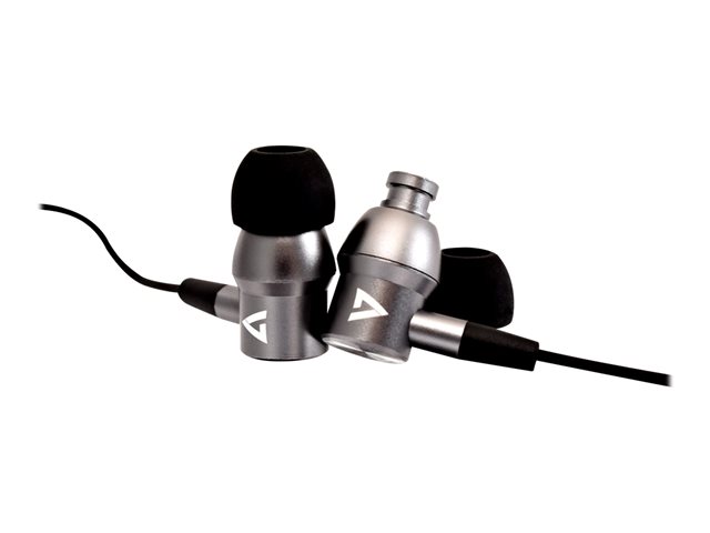 STEREO EARBUDS ALUMINUM W/MIC 1.2M CABLE 3.5MM SILVER